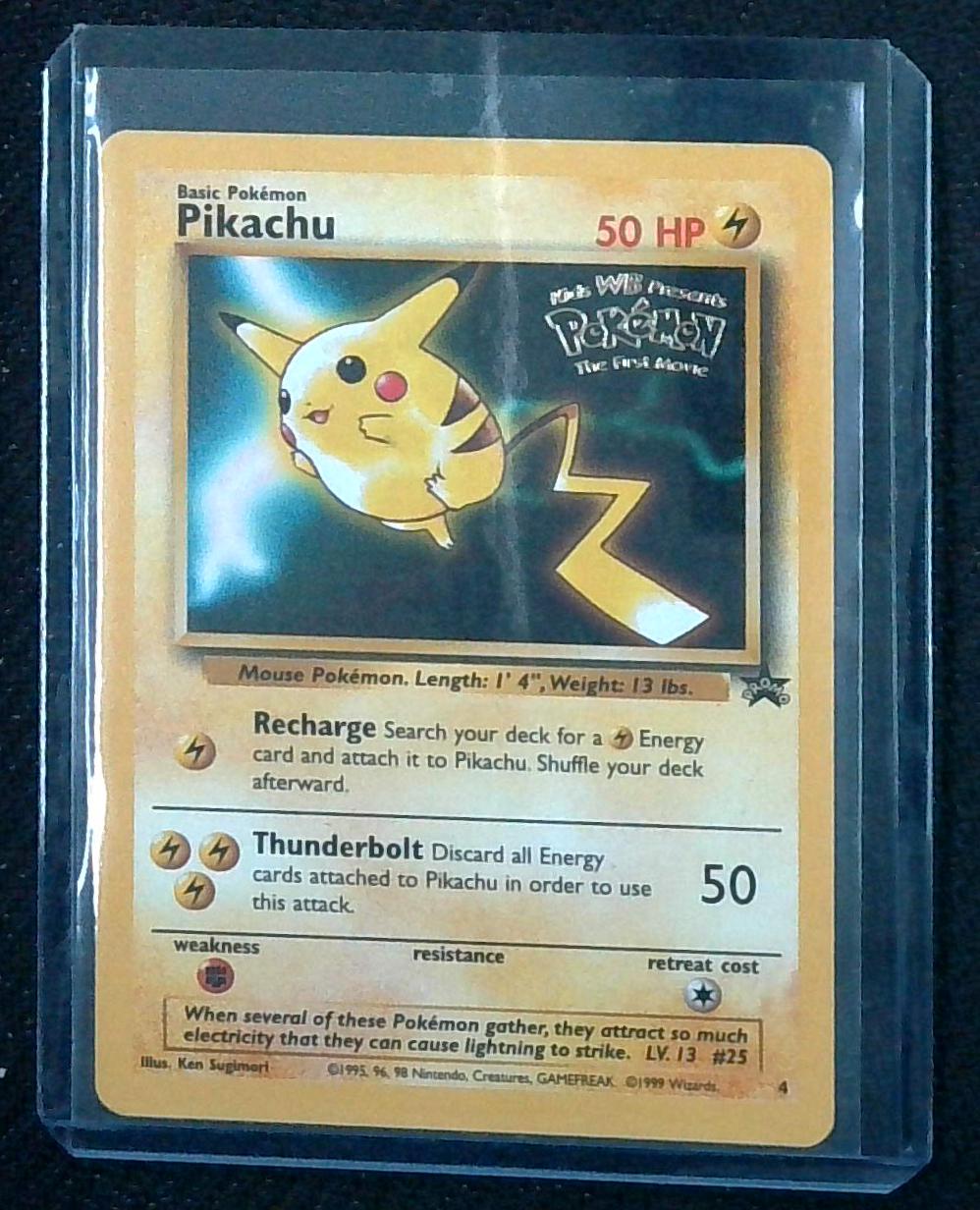 Pikachu Black Star Promo #4 1999 Kids WB The First Movie Stamped Pokemon Card