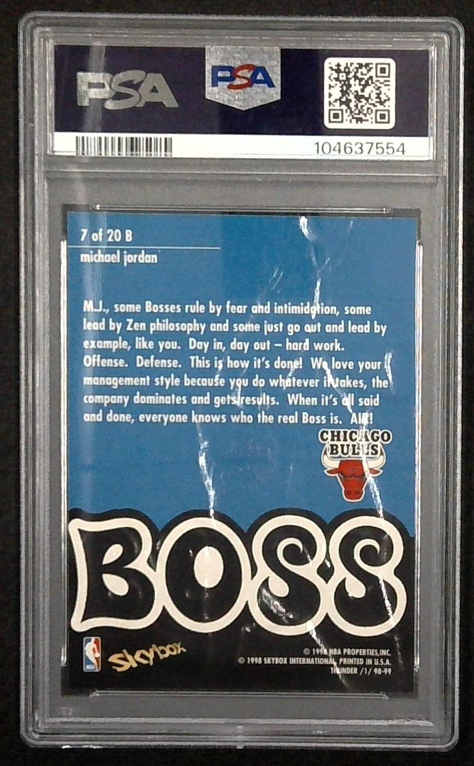 1998 Skybox Michael Jordan Thunder Boss PSA 8 NBA Chicago Bulls