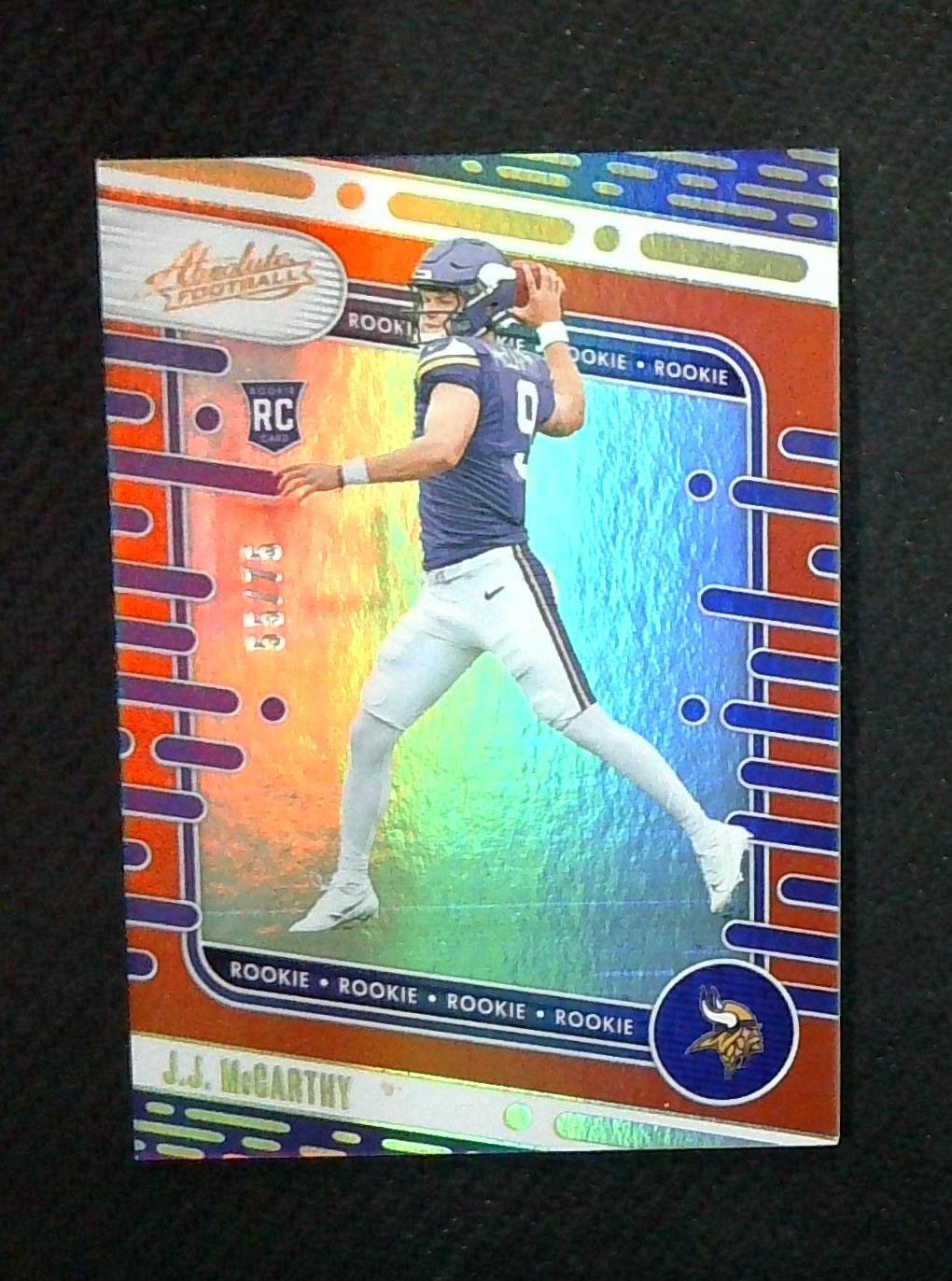 JJ McCarthy 2024 Panini Absolute RC Orange Parallel /75 Vikings