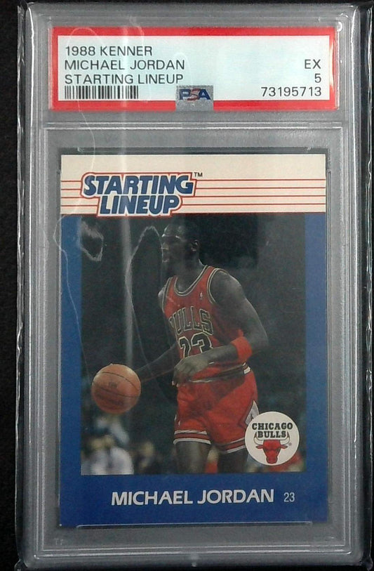 1988 Michael Jordan Starting Lineup Card: Graded PSA Excellent 5