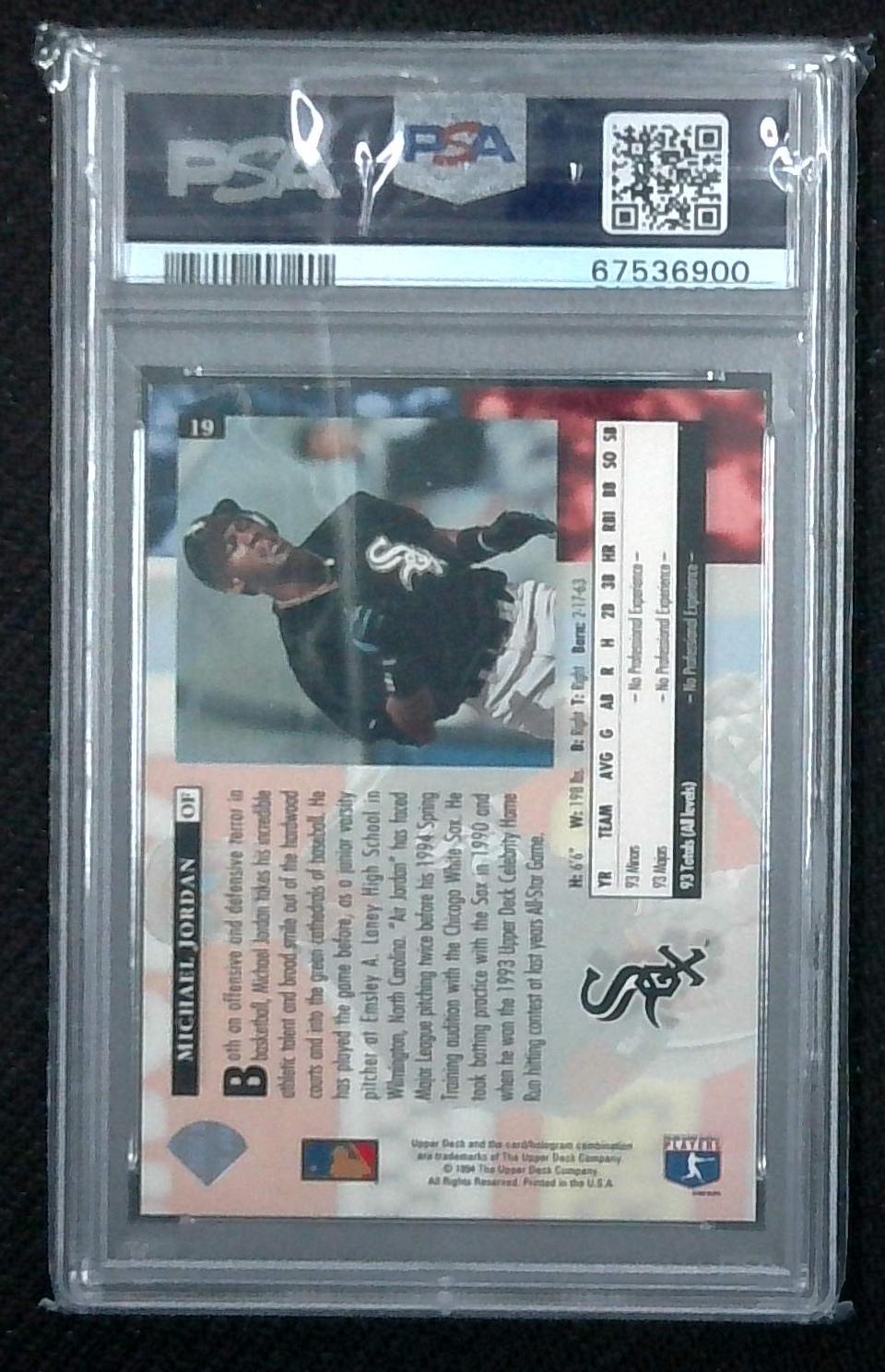 1994 Upper Deck Michael Jordan Star Rookies PSA 8 Chicago White Sox #19