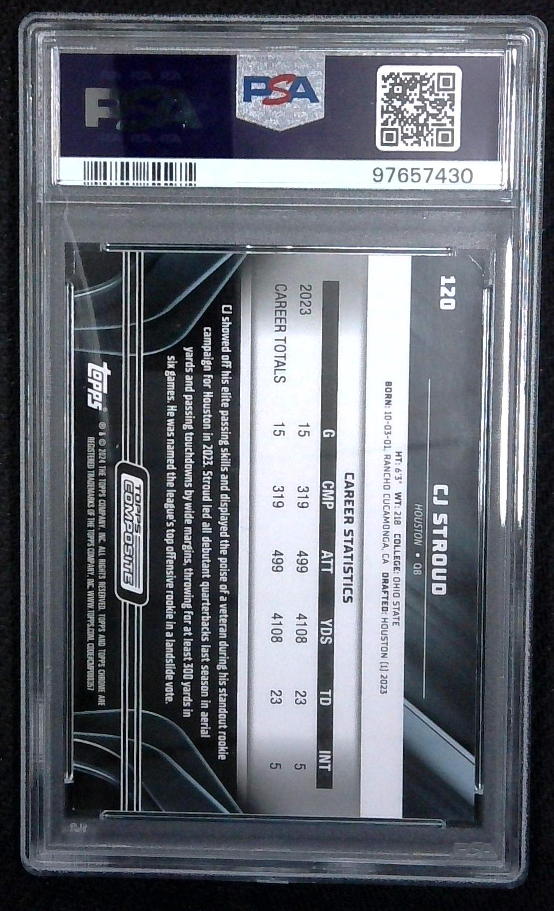 2023 Topps Composite Chrome Black Orange Refractor CJ Stroud Rookie # /25