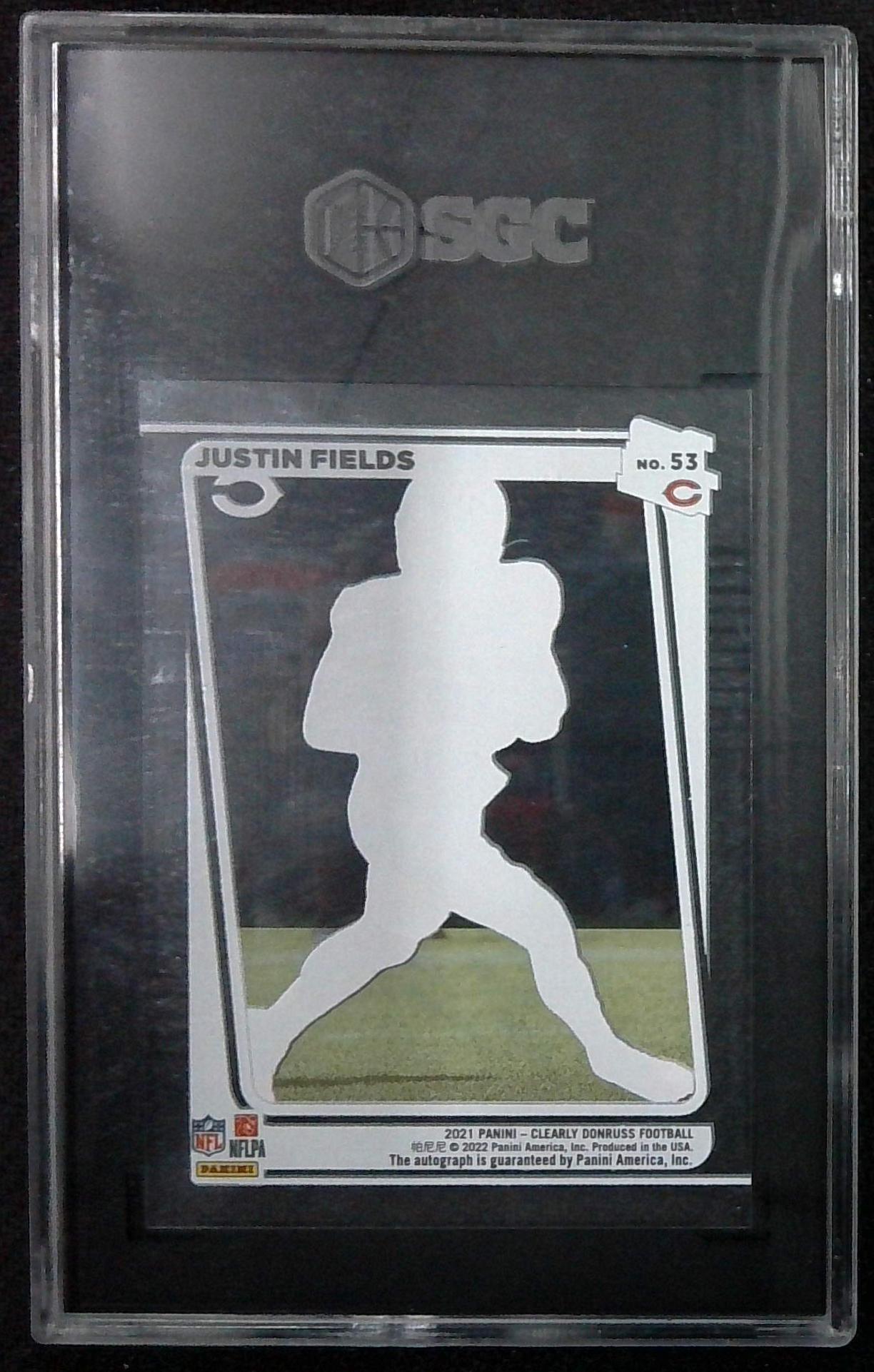 2021 Clearly Donruss Justin Fields Red Rated Rookie Auto SGC 9.5 Auto 10
