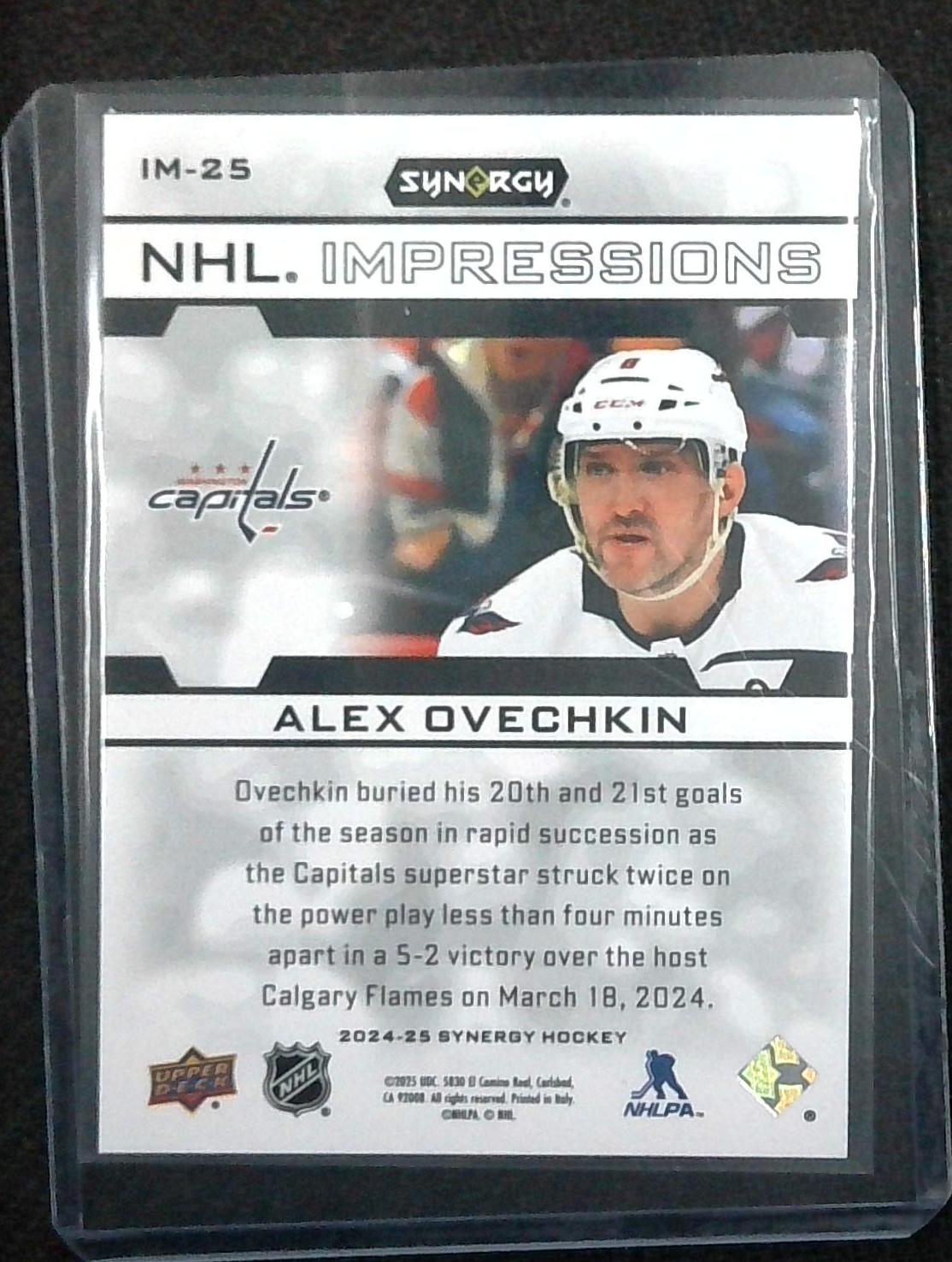 2024-25 UD Synergy NHL Impressions Magenta Alex Ovechkin Pink d#/599 Capitals