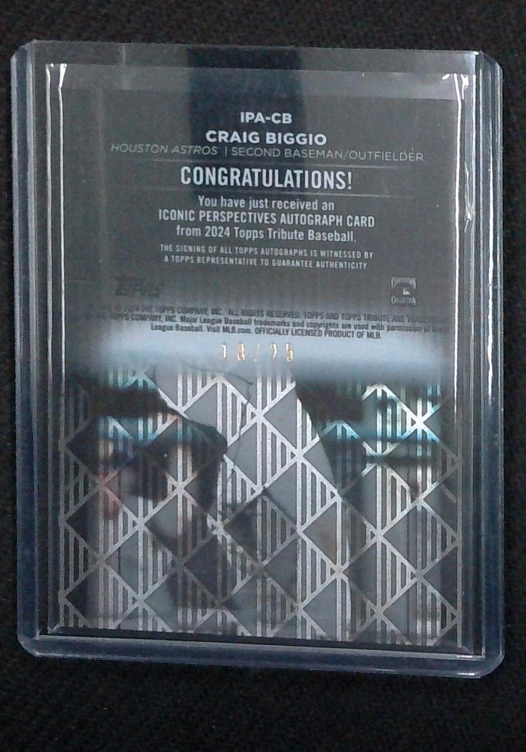 2024 Topps Tribute Craig Biggio Auto /25