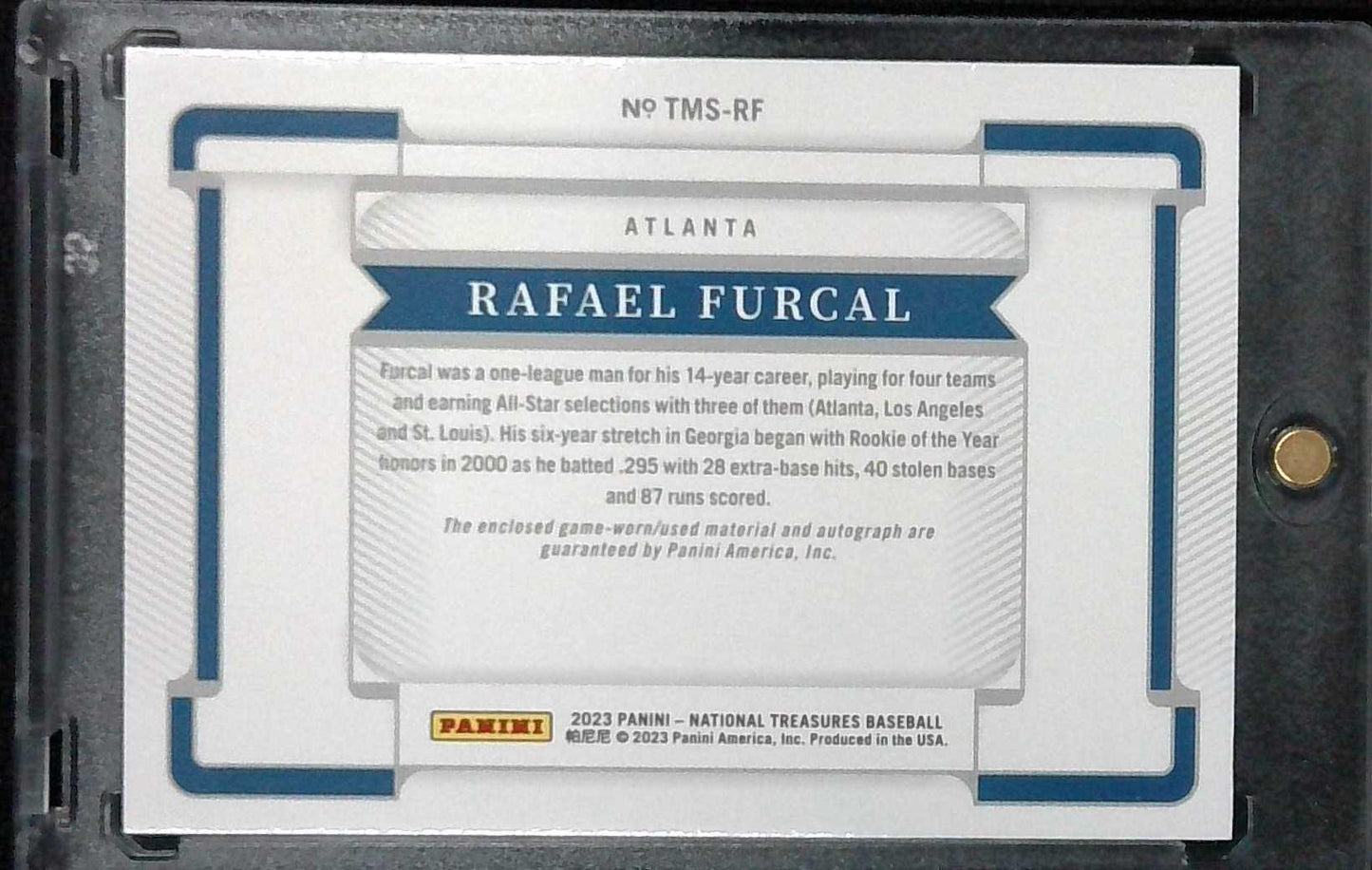 2023 National Treasures Rafael Furcal Treasured Jersey Auto /99