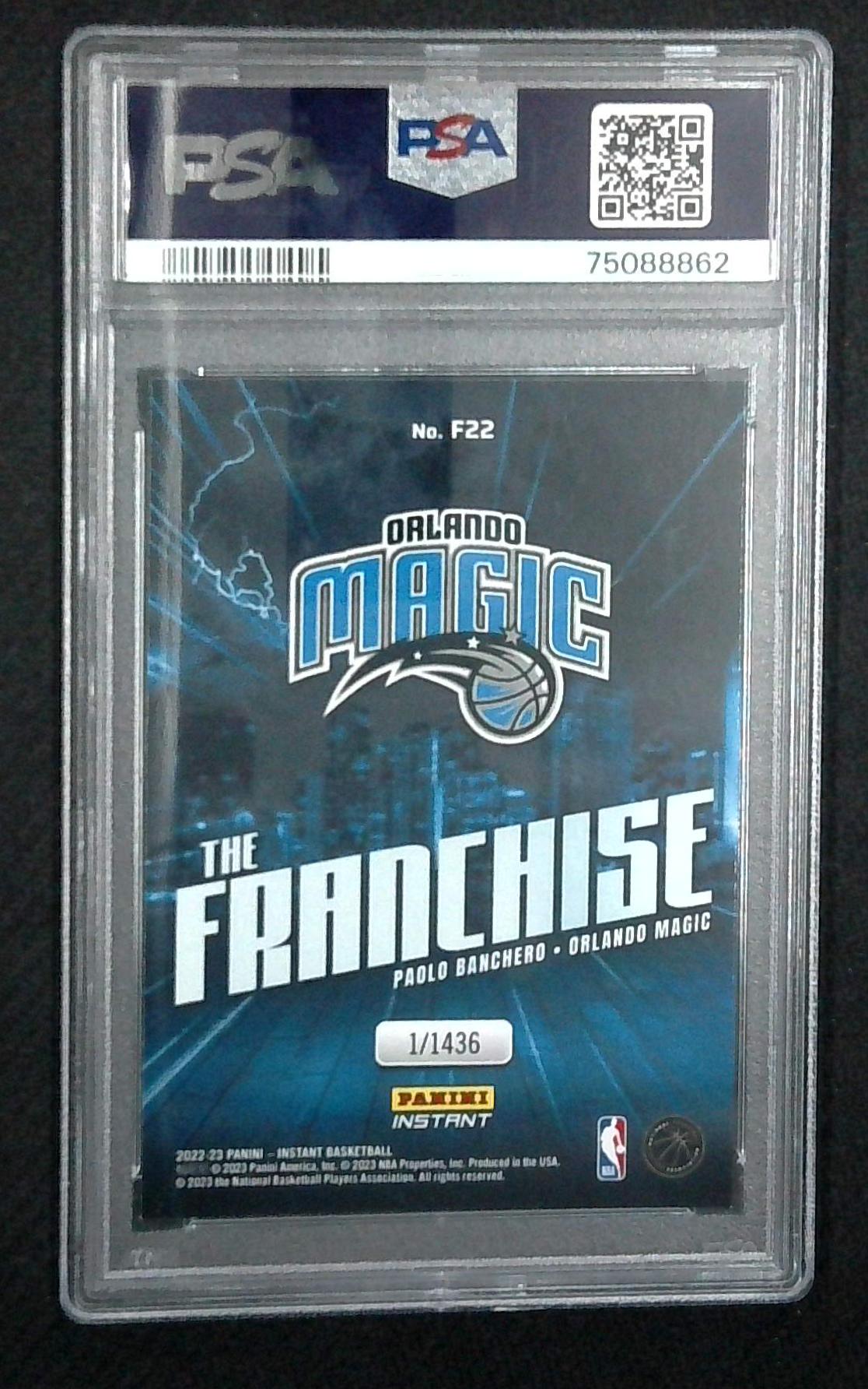 2022 Panini Instant The Franchise /1436 Paolo Banchero #F22 PSA 9 MINT Rookie RC