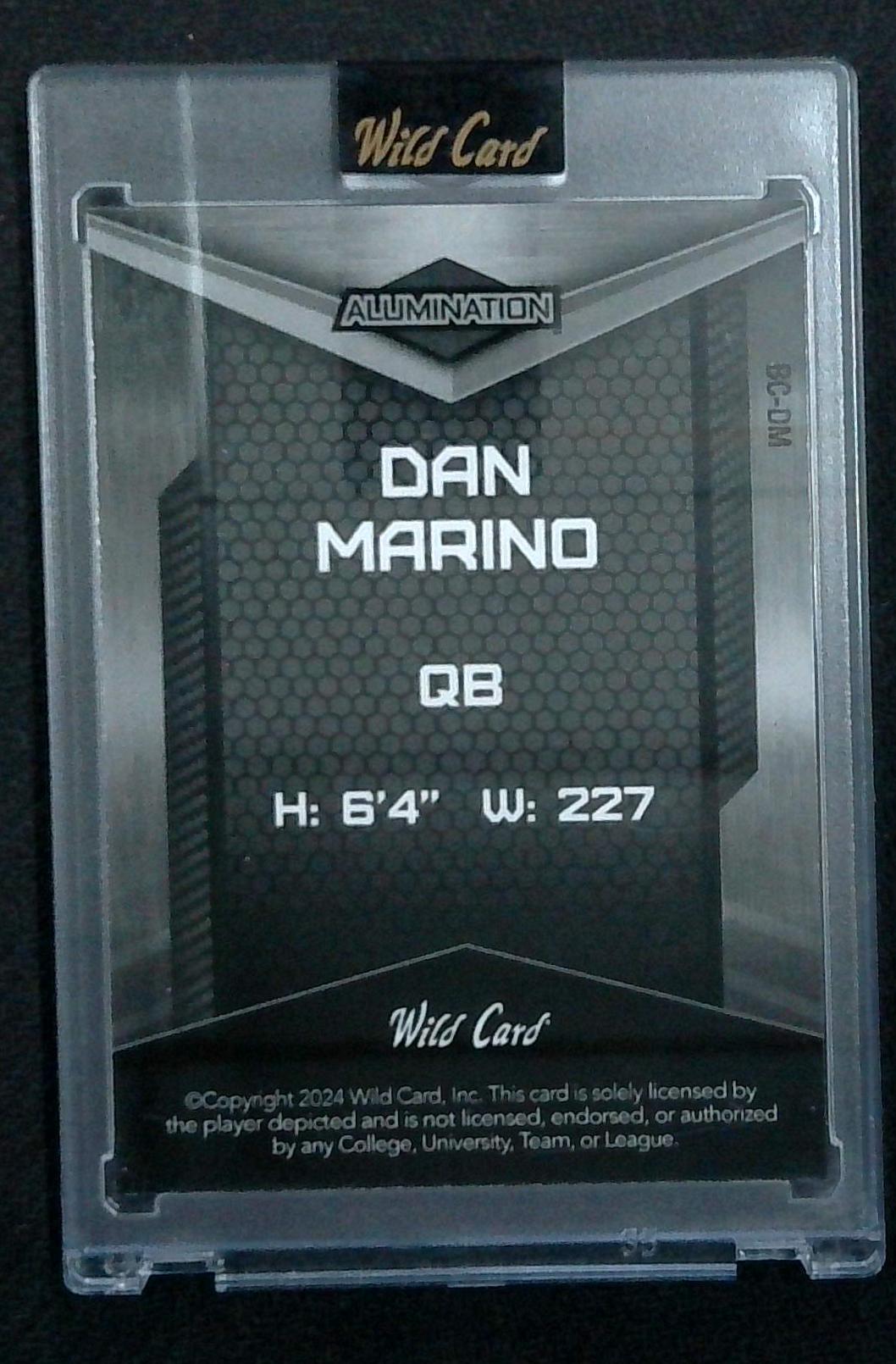 Dan Marino Wild Card Alumination Purple Numbered /50 2024 #BCDM Miami Dolphins