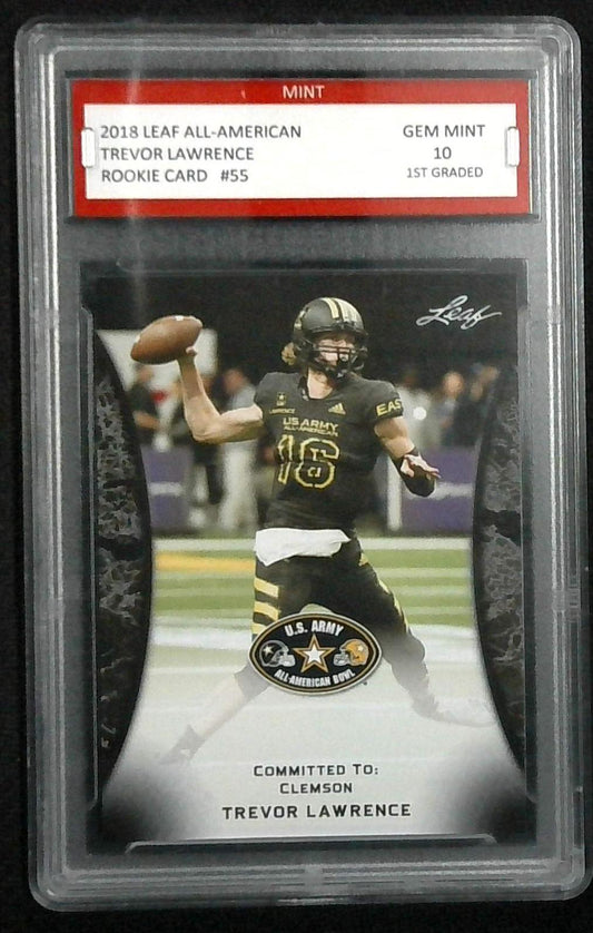2018 LEAF ALL AMERICAN #55 TREVOR LAWRENCE ROOKIE RC 1ST GRADED GEM MINT 10