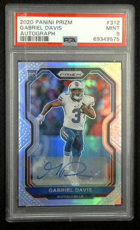 2020 Panini Prizm Gabriel Davis ROOKIE Auto Silver Holo PSA 9 RC