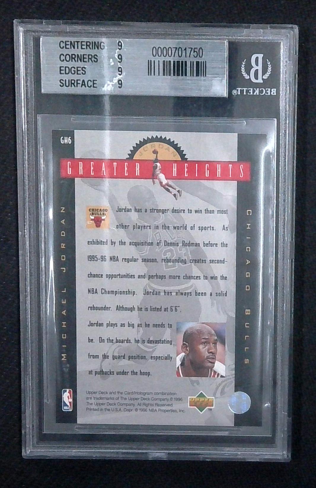 1996-97 Upper Deck Michael Jordan Greater Heights #GH6 BGS 9