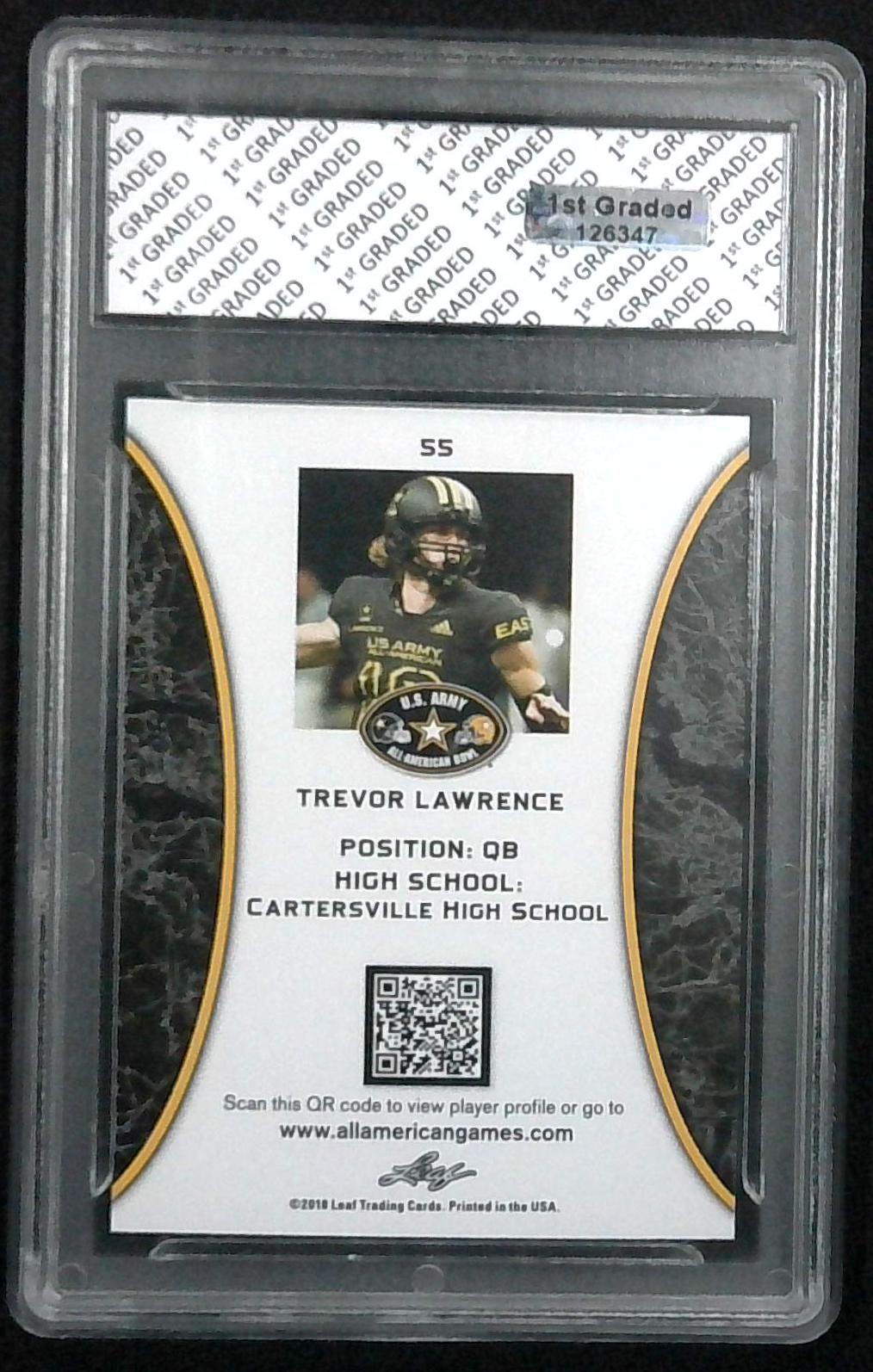 2018 LEAF ALL AMERICAN #55 TREVOR LAWRENCE ROOKIE RC 1ST GRADED GEM MINT 10