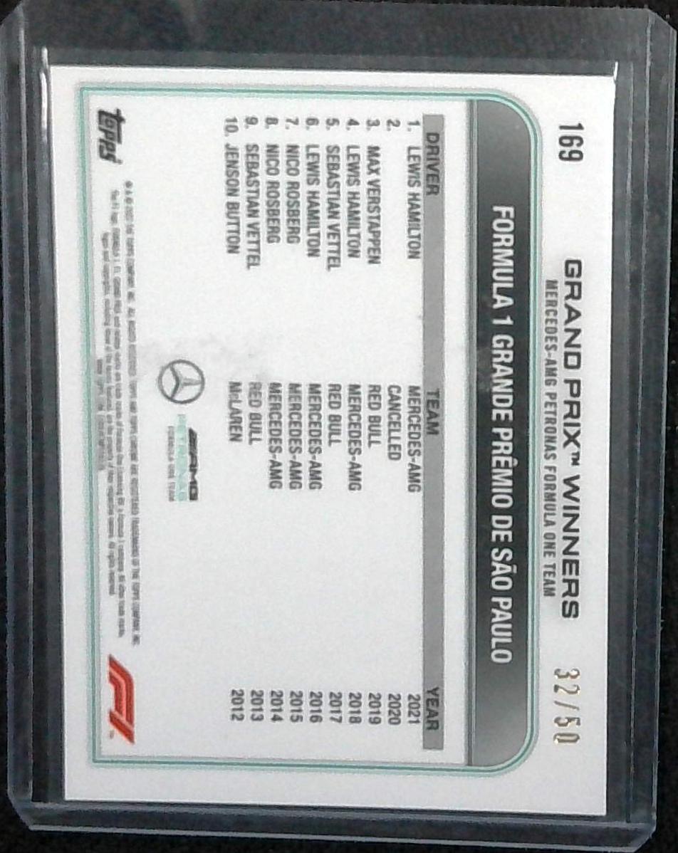 2022 Topps Chrome Sapphire Lewis Hamilton Gold /50