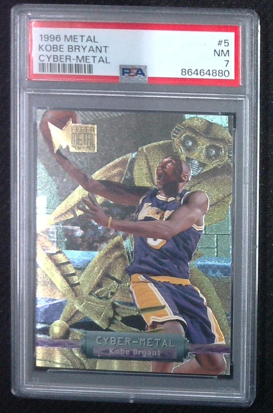 1996 Metal Kobe Bryant Cyber Metal Rookie #5 PSA 7