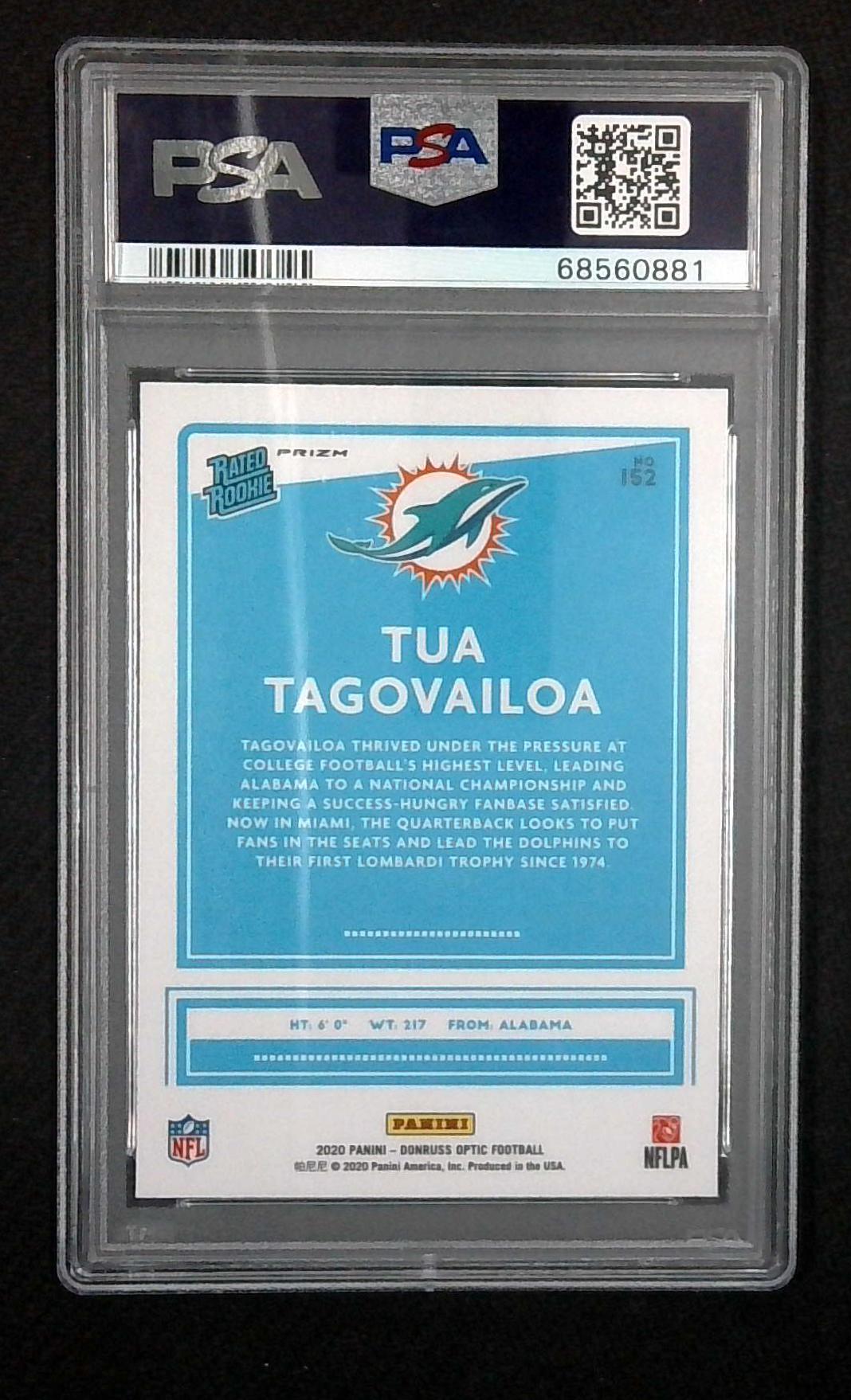 2020 Panini Donruss Optic - Rated Rookies Tua Tagovailoa #152 Holo Prizm PSA 9