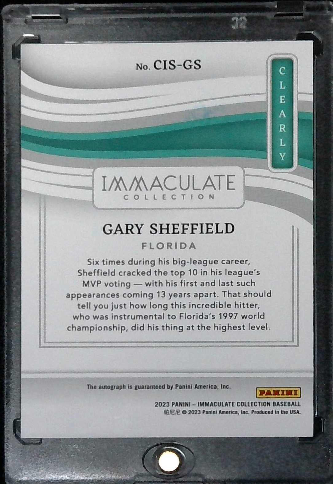 2023 Immaculate Gary Sheffield Clearly Auto /10
