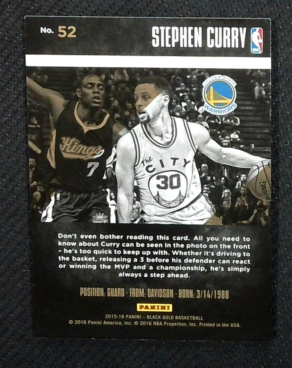 2015-16 Panini Black Gold Stephen Curry
