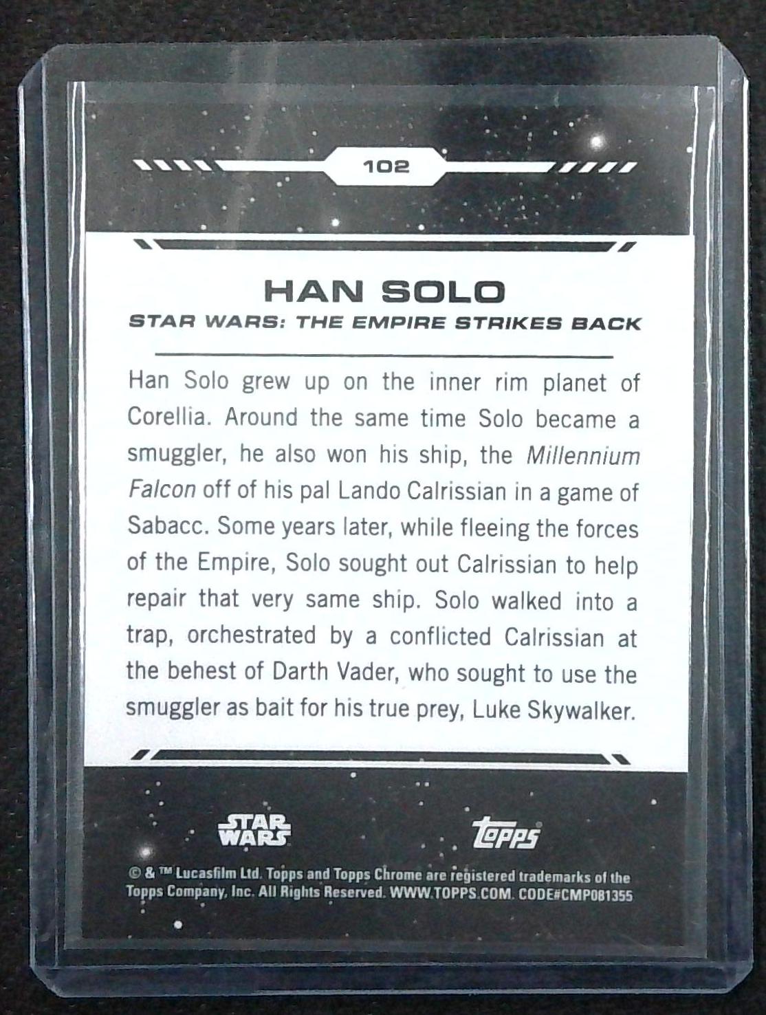 2024 TOPPS CHROME STAR WARS HAN SOLO LAVA REFRACTOR #'d /10
