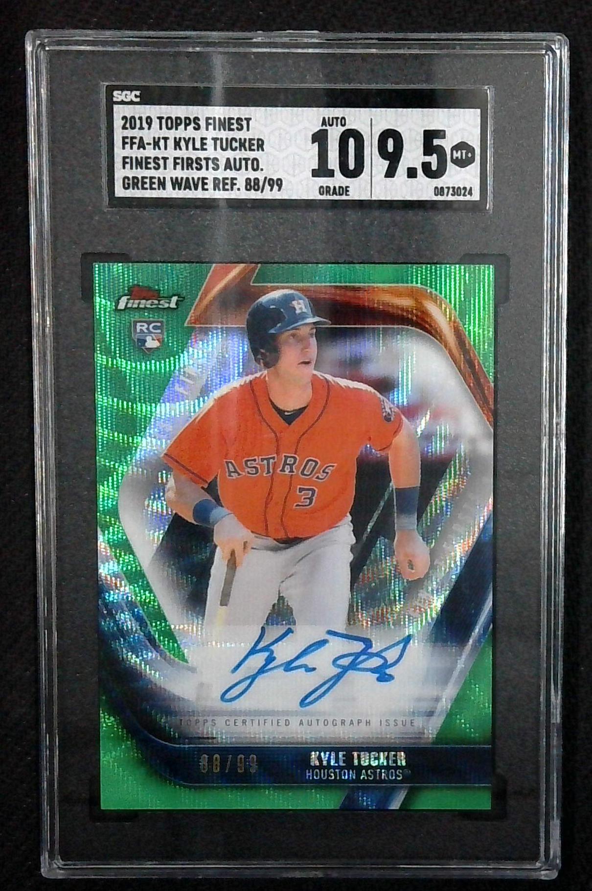 2019 Topps Finest Kyle Tucker Auto Green Wave Refractor RC /99 SGC 9.5 Auto 10
