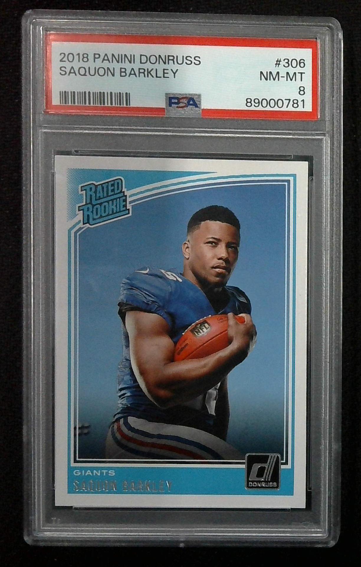 2018 Panini Donruss - Rated Rookie #306 Saquon Barkley (RC) PSA 8