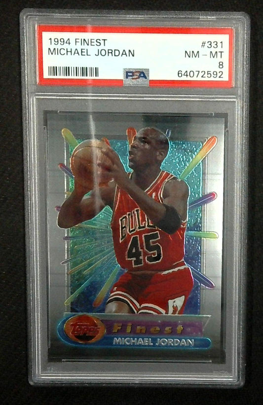 1994 TOPPS FINEST #331 MICHAEL JORDAN PSA 8