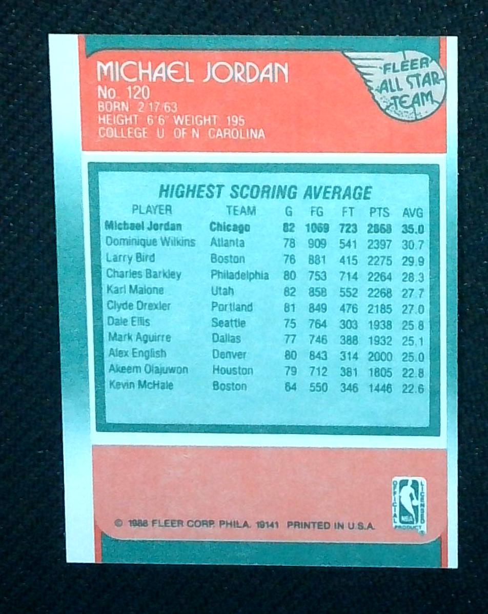 1988 Fleer All Star Michael Jordan #120