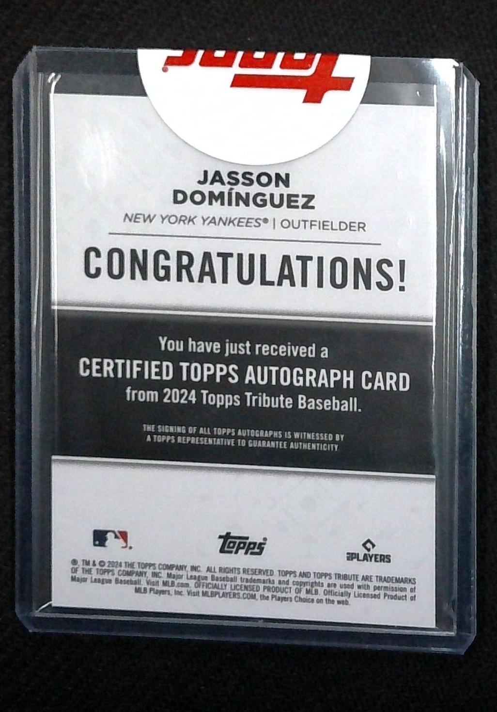 2024 Topps Tribute Jasson Dominguez Rookie Auto /199