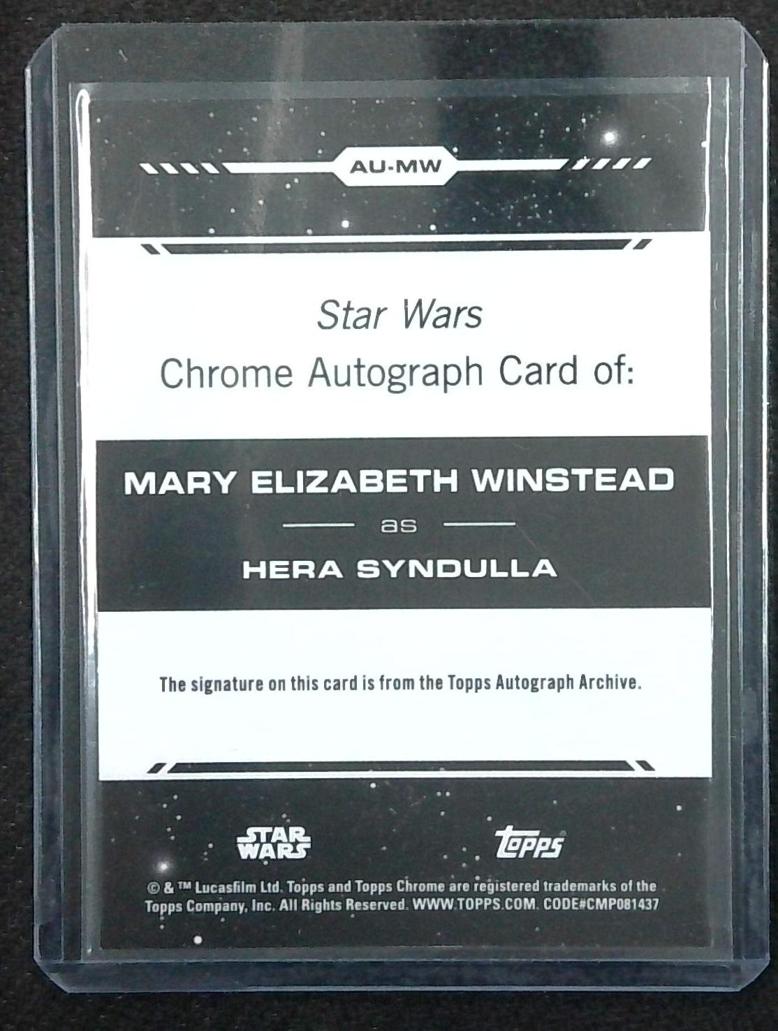 2024 TOPPS CHROME STAR WARS HERA SYNDULLA / MARY ELIZABETH WINSTEAD /50 AUTO