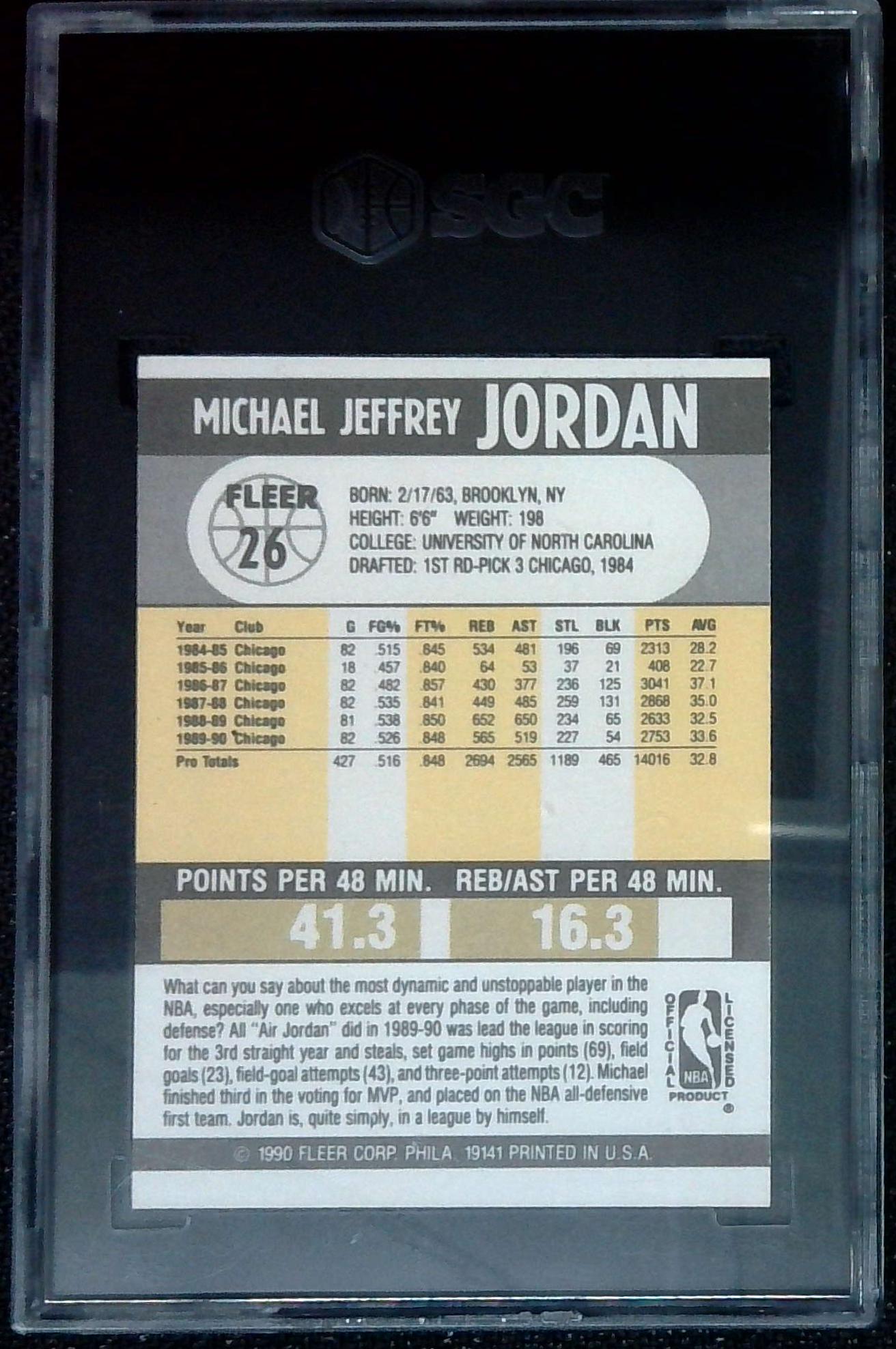 1990-91 Fleer Michael Jordan #26 SGC 9 Chicago Bulls
