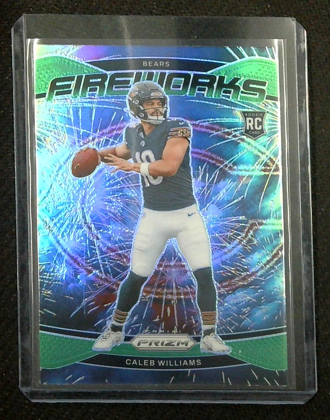 2024 Panini Prizm - Fireworks Green Prizm #25 Caleb Williams (RC)