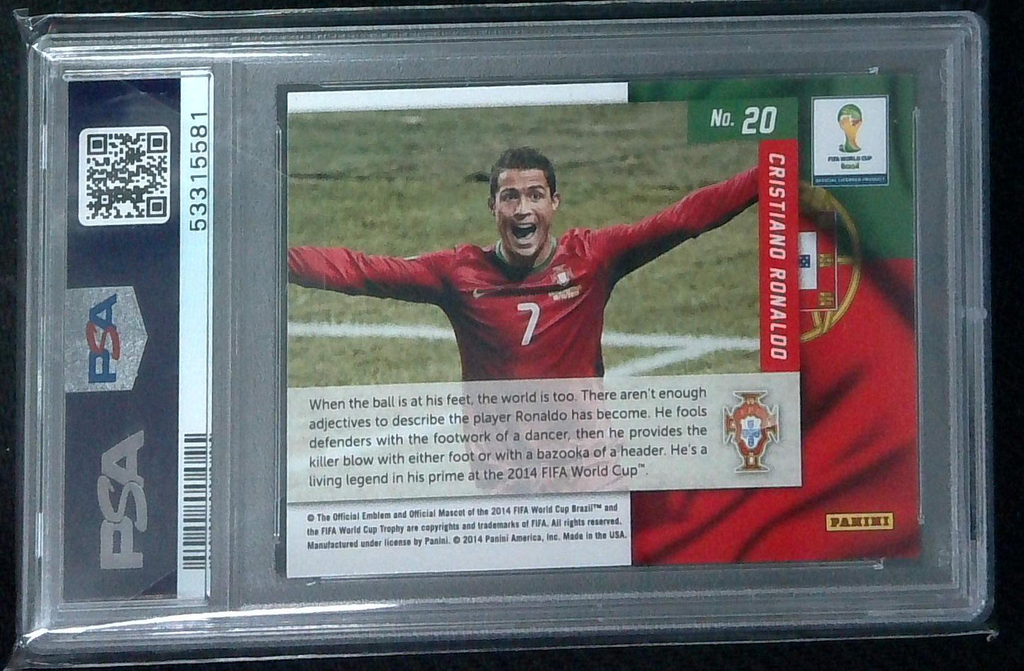 2014 Panini Prizm World Cup CRISTIANO RONALDO "Net Finders" PSA 10