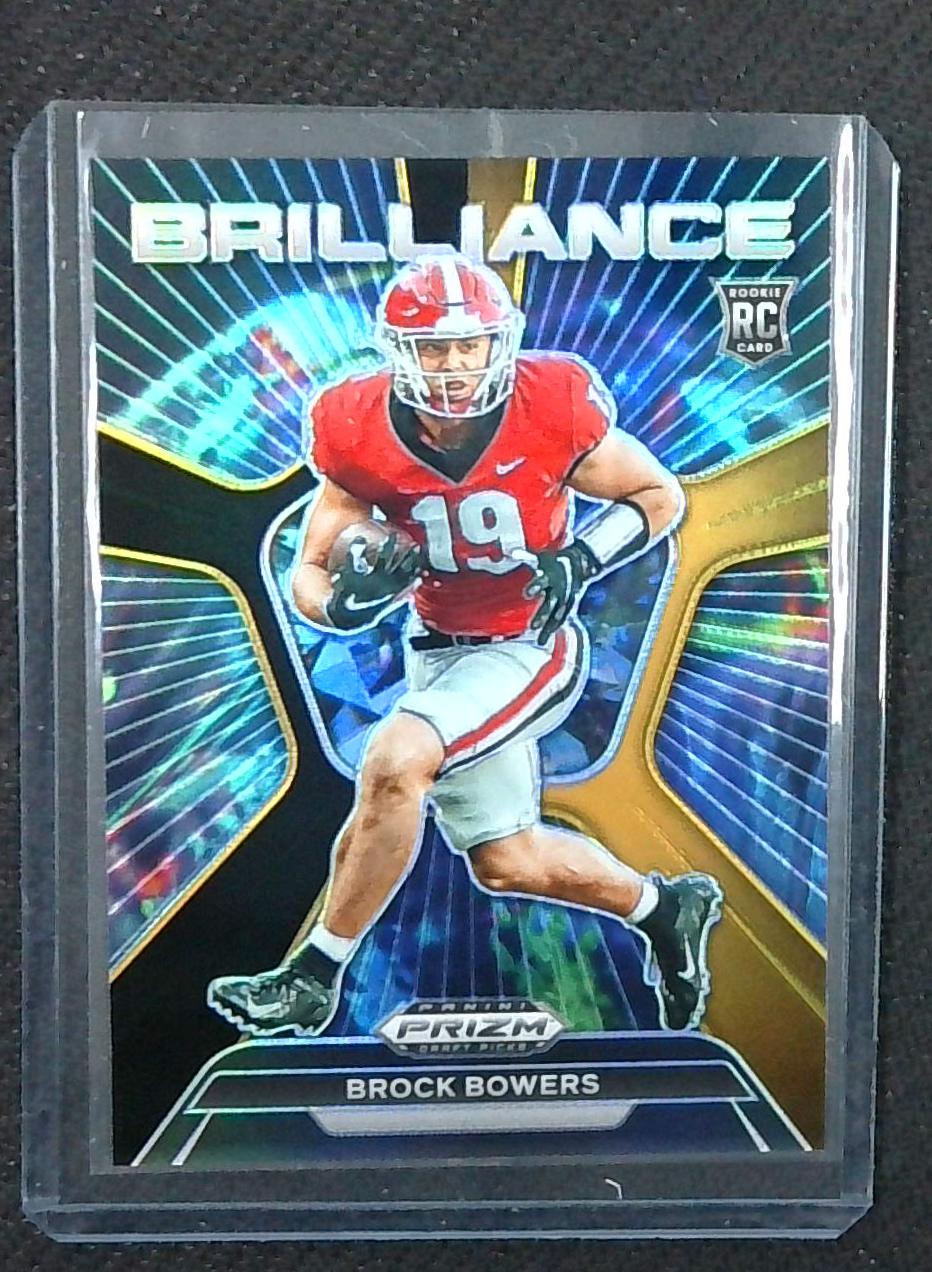 2024 Panini Prizm Draft Brock Bowers Brilliance Rookie RC Black Gold /5 Raiders