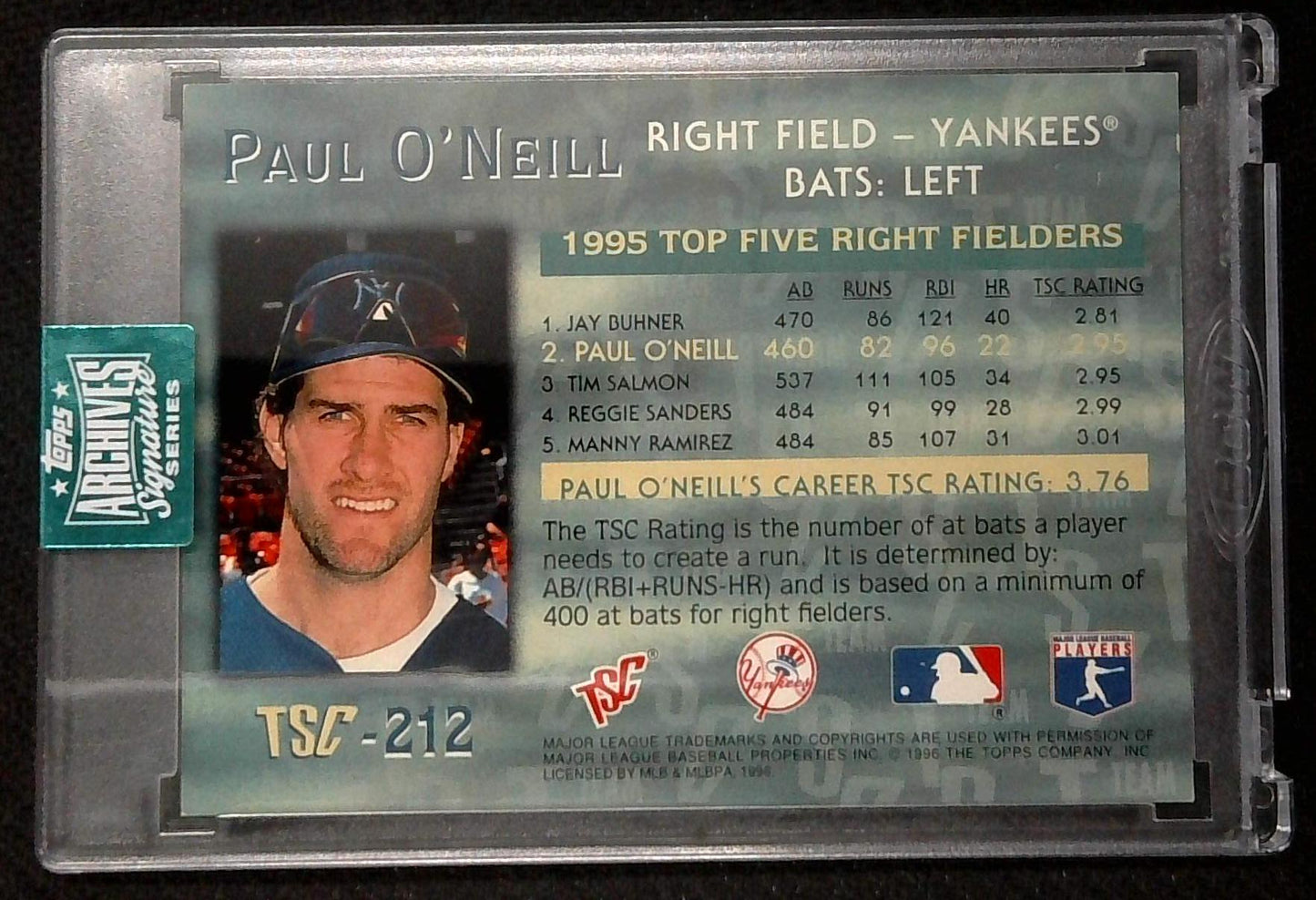 Paul O'Neill 2024 Topps Archives Signature Retired Auto #d 3/4