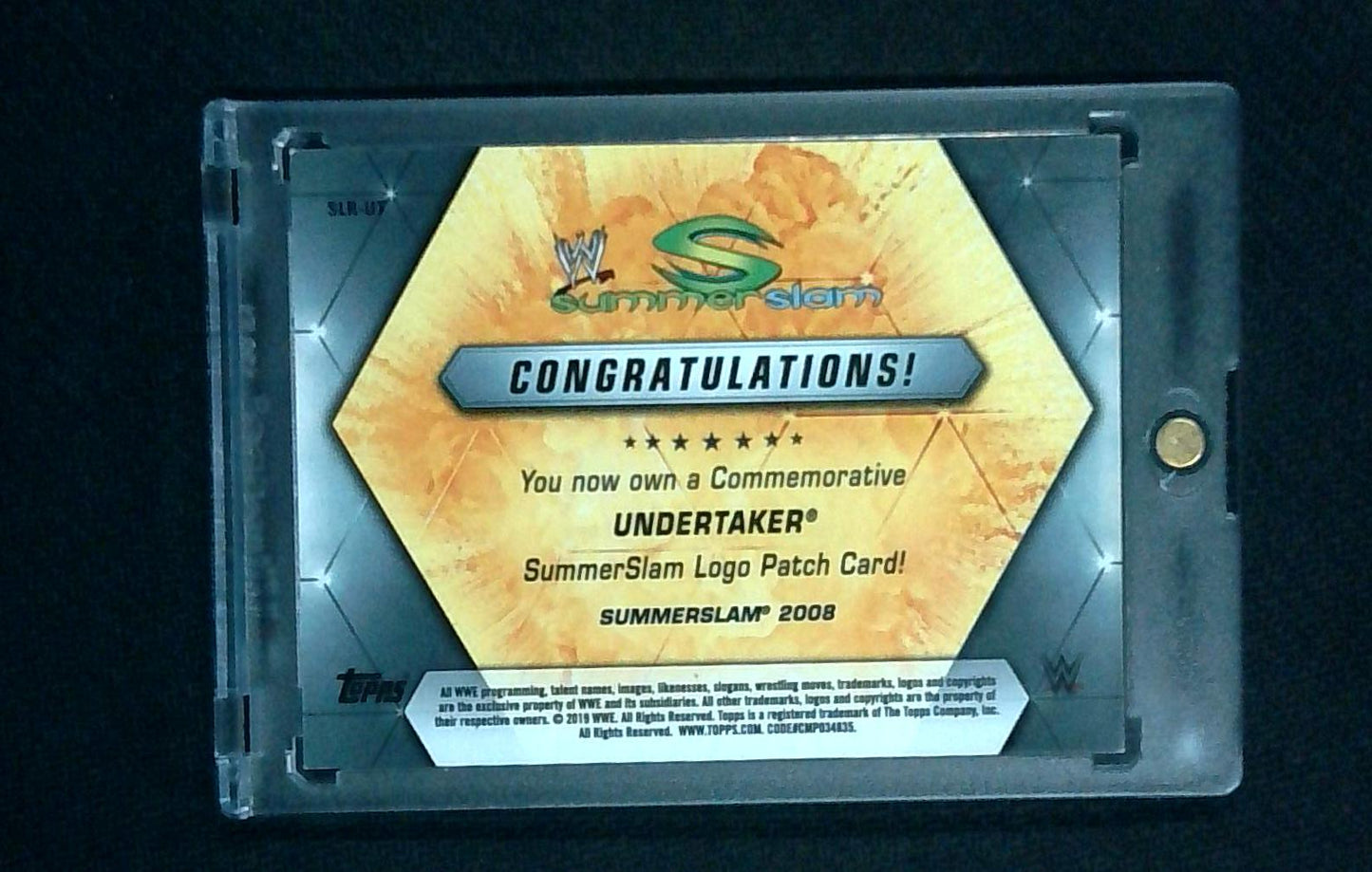 Undertaker 2019 Topps Summer Slam Logo Patch #SLR-UT
