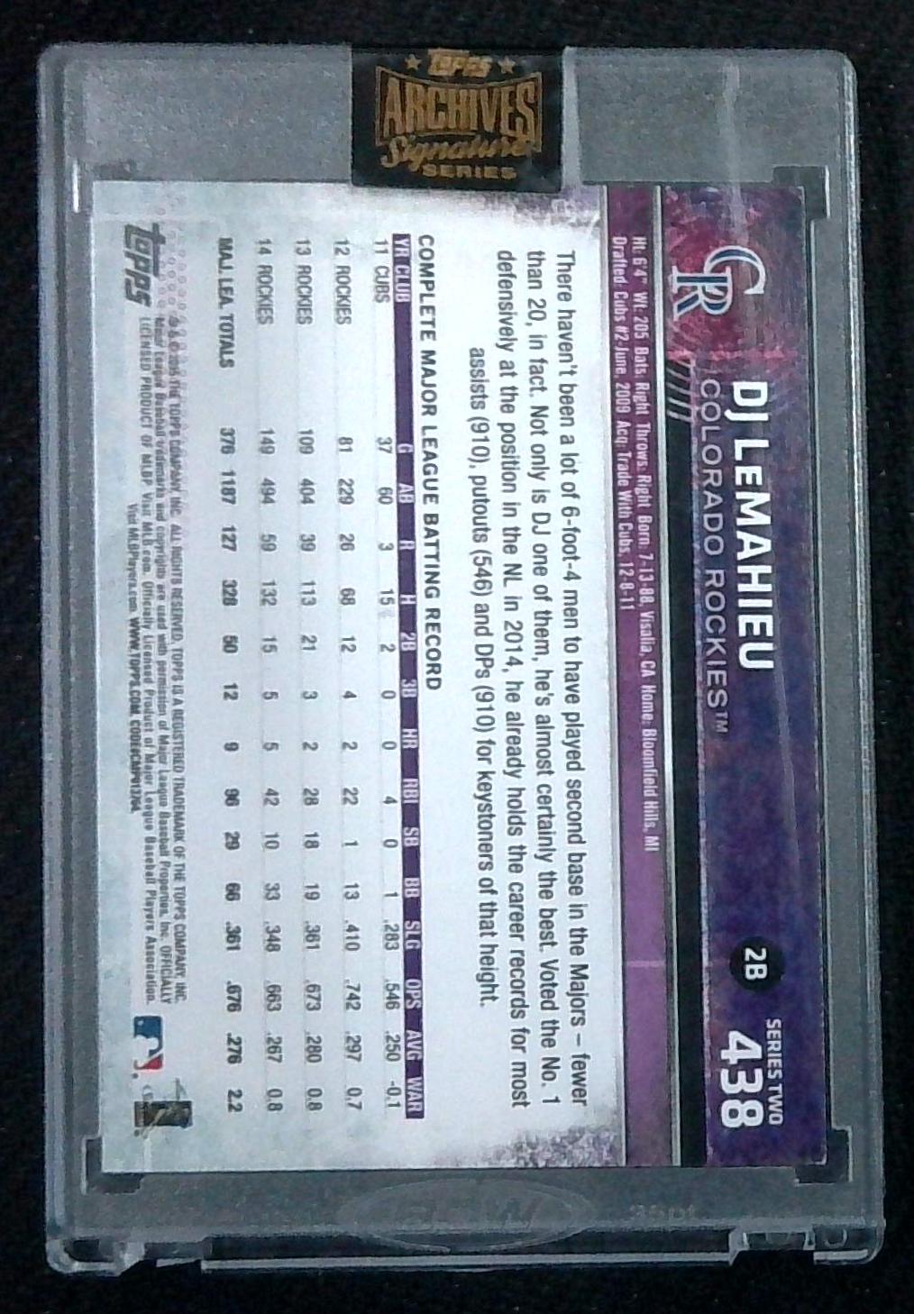 2022 Topps Archives Signature Series DJ LeMahieu Auto #d/96 Yankees #438