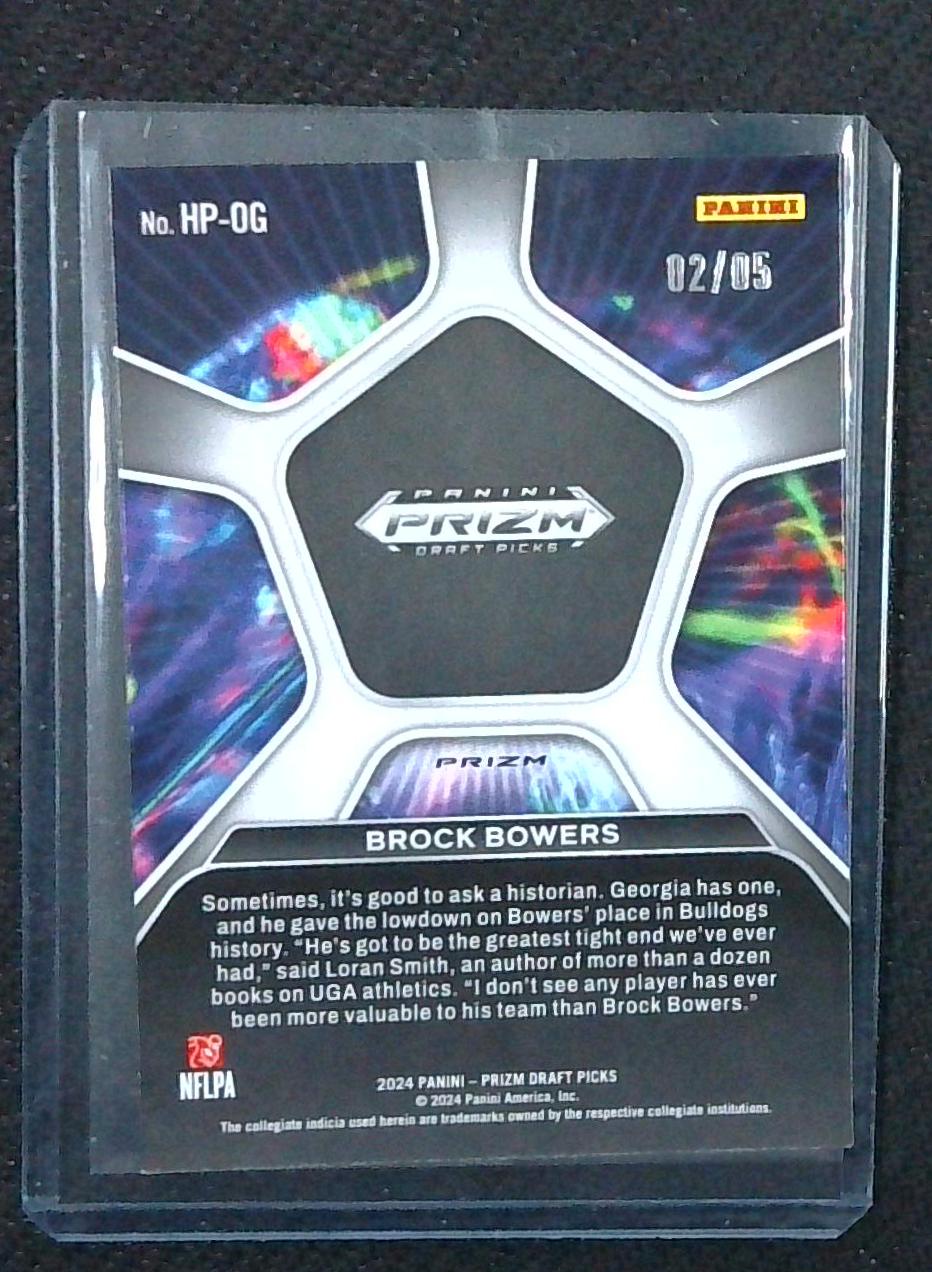 2024 Panini Prizm Draft Brock Bowers Brilliance Rookie RC Black Gold /5 Raiders
