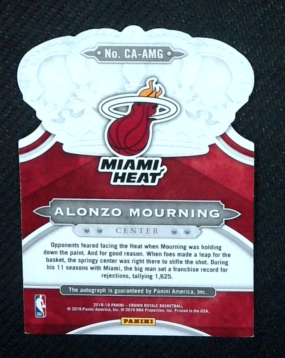2018-19 Crown Royale Alonzo Mourning Auto /49