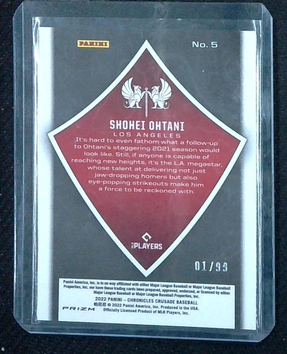 2022 Chronicles #5 Crusade Prizm Purple MOJO Shohei Ohtani Serial Number 1/99