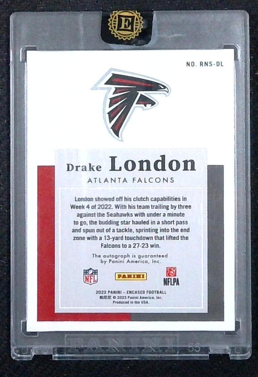 2022 Panini Encased Rookie Notable Signatures Drake London RC AUTO 14/99