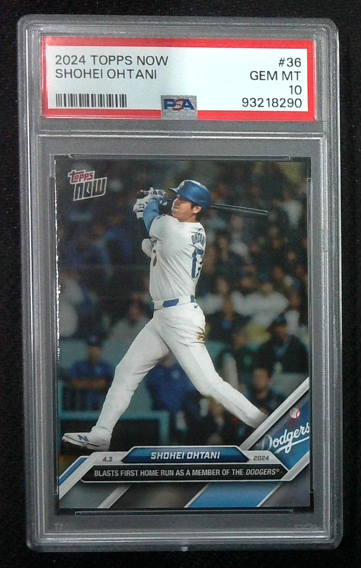 2024 Topps Now Ohtani First Dodgers Home Run PSA 10