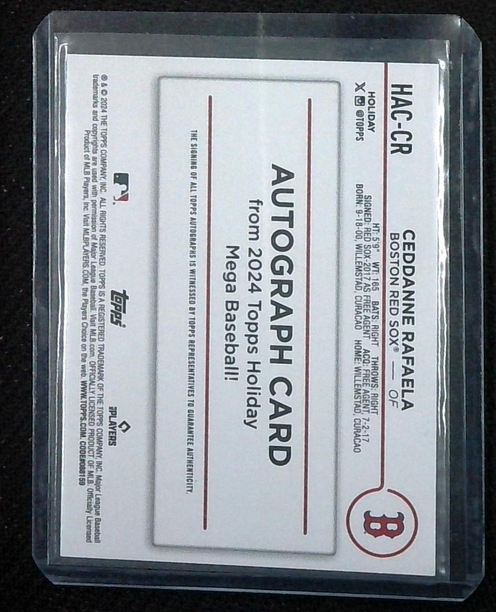 CEDDANNE RAFAELA 2024 TOPPS HOLIDAY MEGA BOX ROOKIE RC AUTO *BOSTON RED SOX* SP