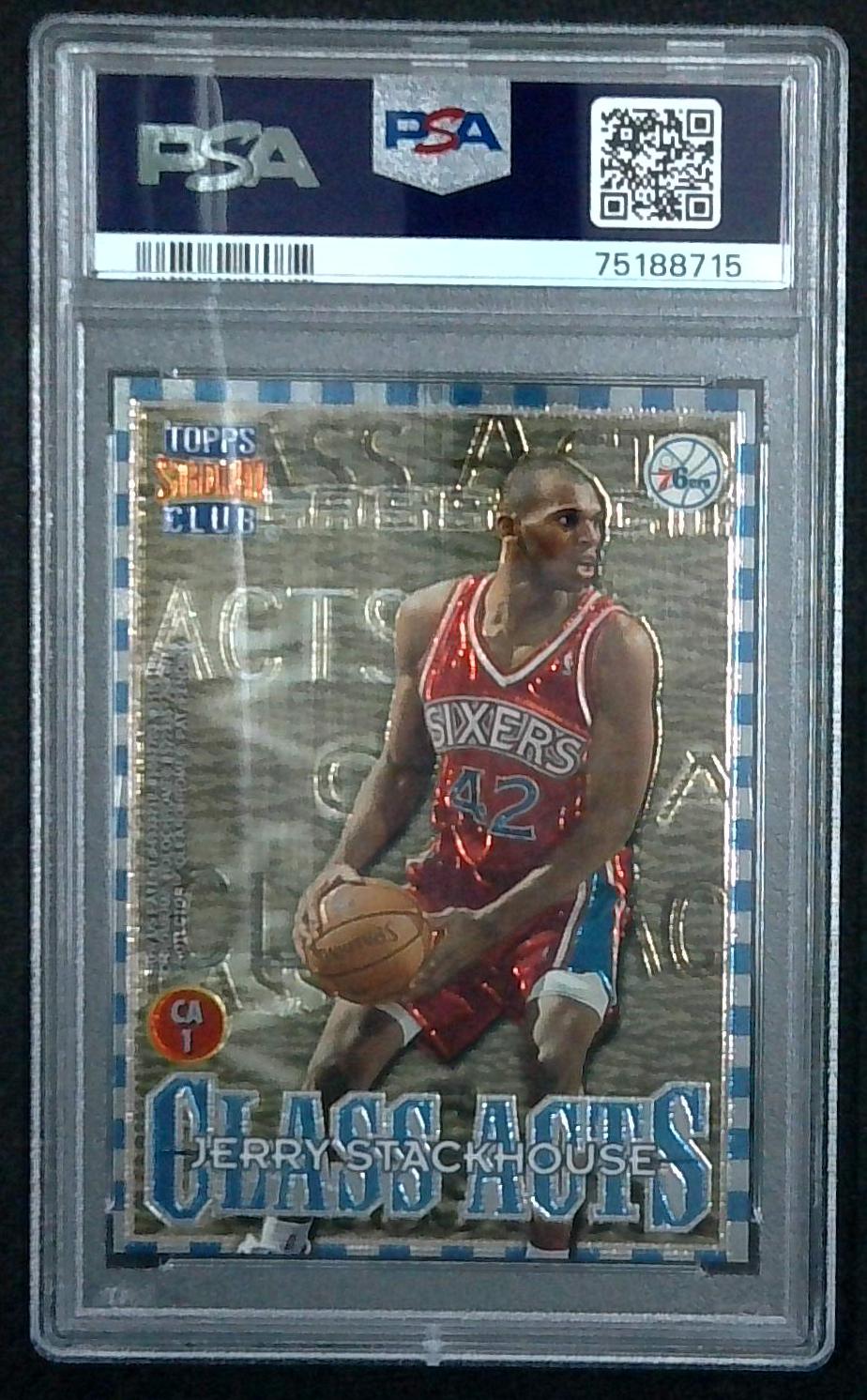 1996 Topps Stadium Club MICHAEL JORDAN / JERRY STACKHOUSE Class Acts PSA 8