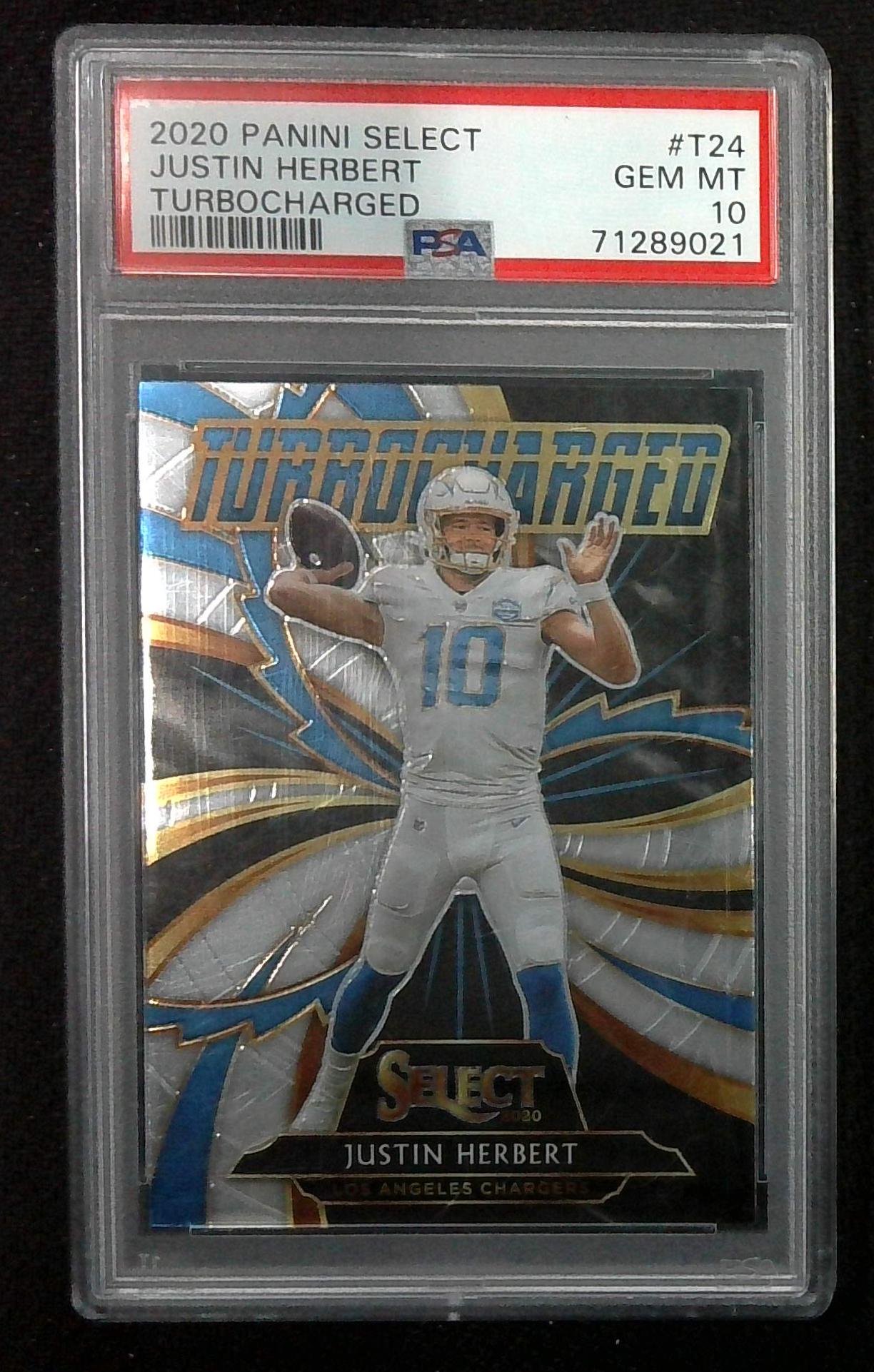 2020 Panini Select Justin Herbert (RC) Turbocharged! #T24 PSA GEM MINT 10