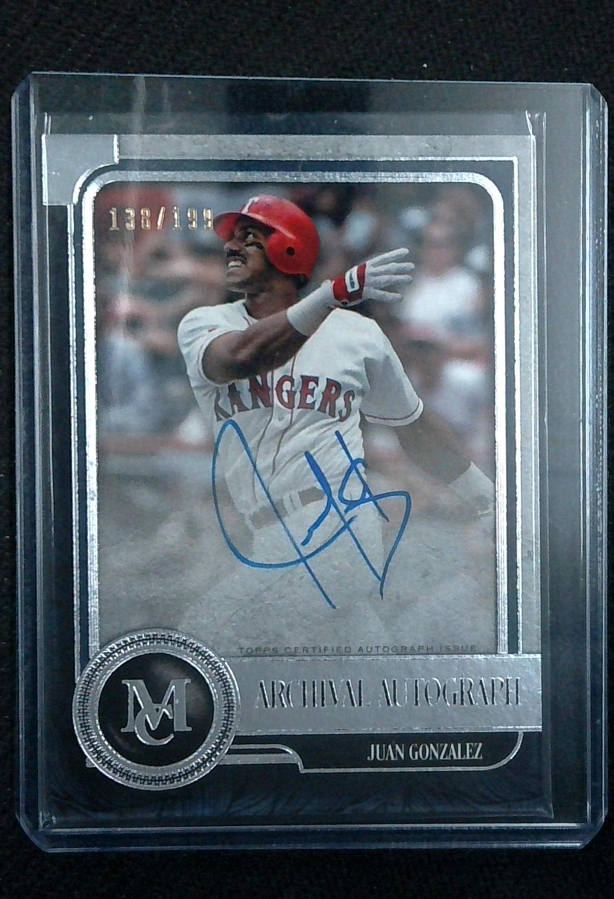 2016 Topps Museum Archival Autographs #AA-JG Juan González Auto sp/199 - Rangers