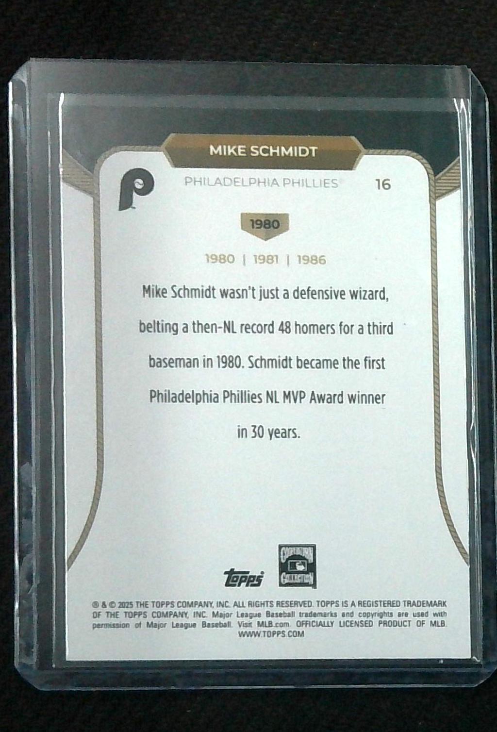 2025 Topps "3x MVP" Mike Schmidt - Green Sturdust Foil /99