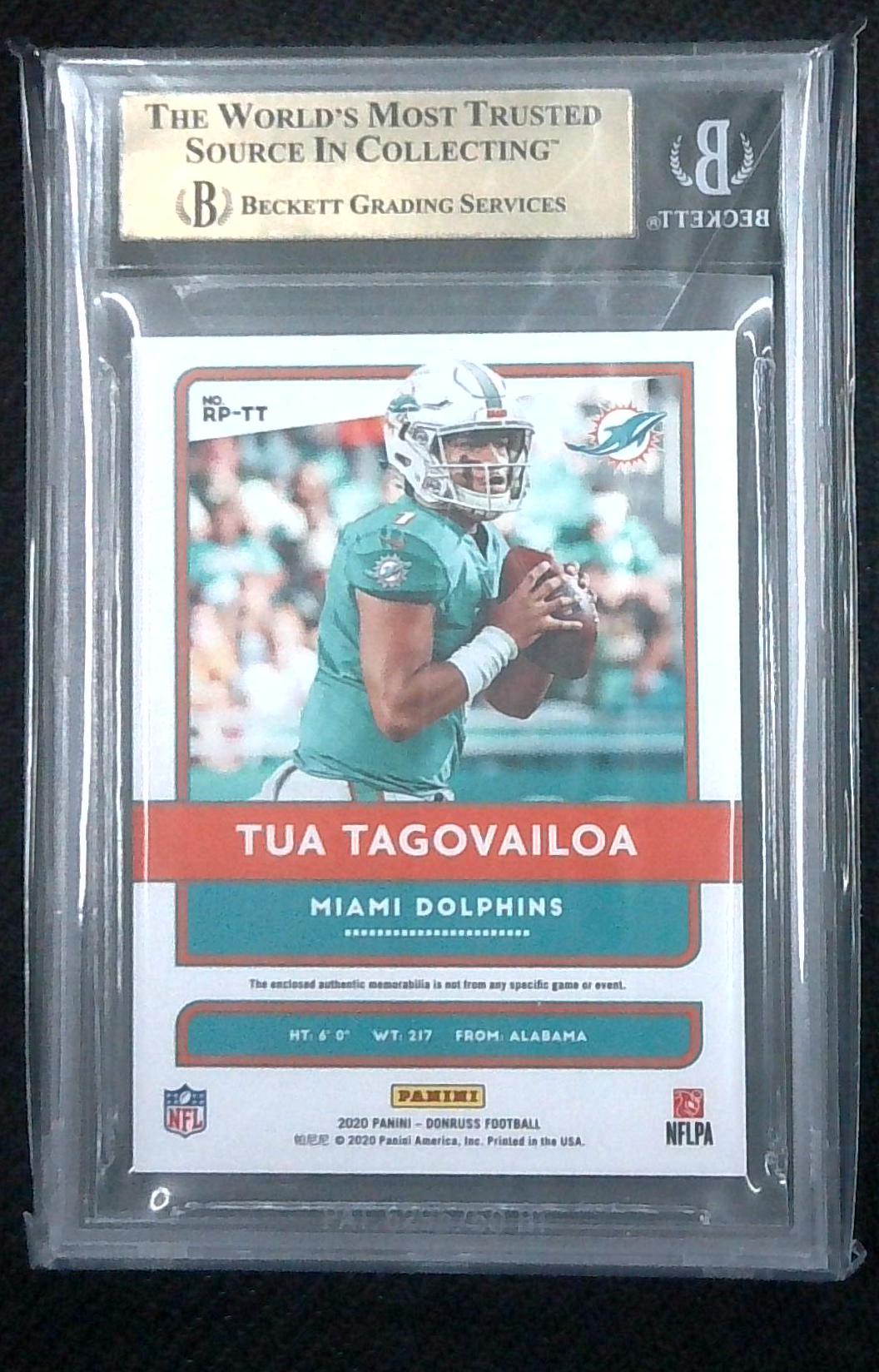 2020 Donruss Tua Tagovailoa Rookie Phenoms Jersey Relic BGS 9.5