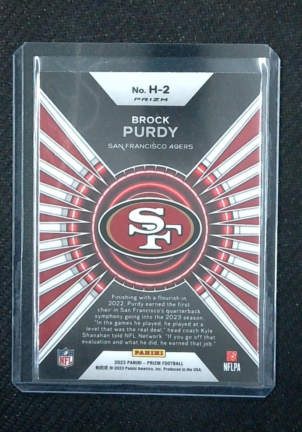 2023 PANINI PRIZM FOOTBALL Brock Purdy HYPE NO HUDDLE DISCO 49ERS
