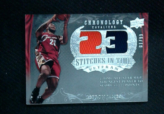 2007-08 Upper Deck Chronology Stitches in Time #SIT-LJ LeBron James Patch Card #81/99