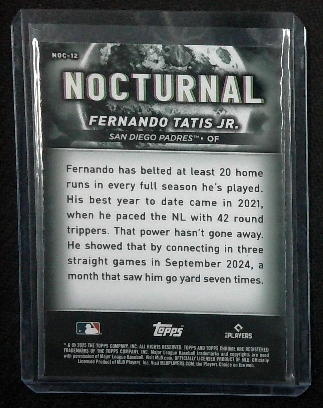 2025 Topps Chrome Black Fernando Tatis Jr Nocturnal Case Hit SSP Padres