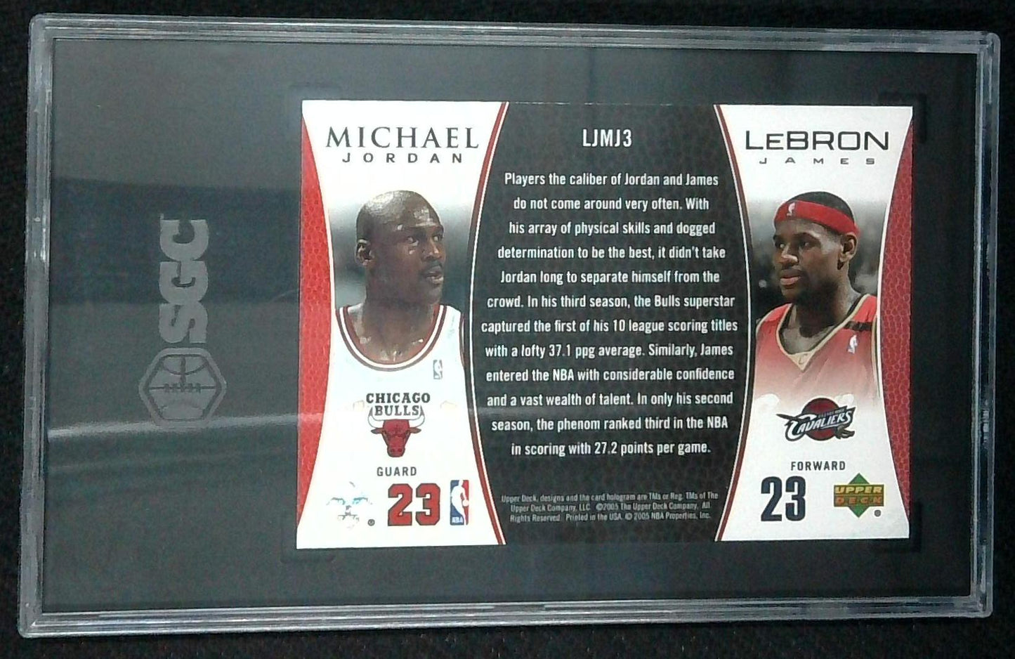 2005 Upper Deck MJ LJ Bonus Pack MICHAEL JORDAN LeBRON JAMES #LJMJ3 SGC 9 Mint